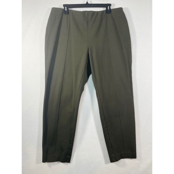 J.Jill Ponte Pants Slim Leg Pull On Olive Green Career Casual XL‎ Petite Women - Picture 1 of 11